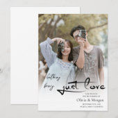 Modernes Script-Foto für Hochzeiten speichern das  Einladung (Vorne/Hinten)