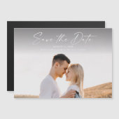 Modernes Script-Foto für Hochzeiten speichern das  Magneteinladung (Vorne/Hinten)