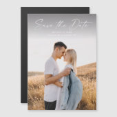 Modernes Script-Foto für Hochzeiten speichern das Magneteinladung (Vorne/Hinten)