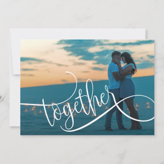 Modernes Script-Foto für Hochzeiten speichern das Save The Date (Vorderseite)