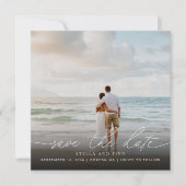Modernes Script-Foto für Hochzeiten speichern das  Save The Date (Vorderseite)
