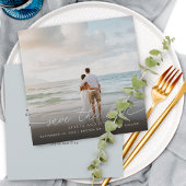 Modernes Script-Foto für Hochzeiten speichern das Save The Date