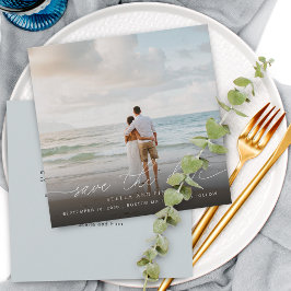 Modernes Script-Foto für Hochzeiten speichern das  Save The Date