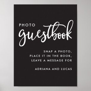 Modernes Script-Foto Gästebuch Hochzeitsposter