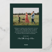 Modernes Script Foto Happy Holidays Folien Feiertagskarte (Rückseite)