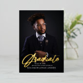 Modernes Script Foto High School Abschluss Folieneinladung (Stehend vorne)