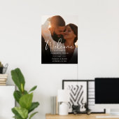 Modernes Script-Foto Hochzeit Begrüßungszeichen Poster (Heimbüro)