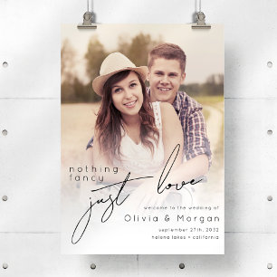 Modernes Script-Foto Hochzeit Begrüßungszeichen Poster