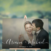 Modernes Script-Foto-Hochzeit halbtransparent Acrylschild (Neutral)