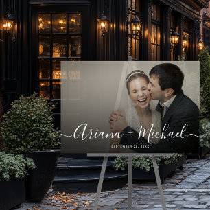 Modernes Script-Foto-Hochzeit halbtransparent Acrylschild