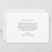 Modernes Script Foto Hochzeit Liebe und Dank Dankeskarte (Rückseite)