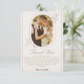 Modernes Script Foto Hochzeit Vielen Dank Karten (Stehend Vorderseite)