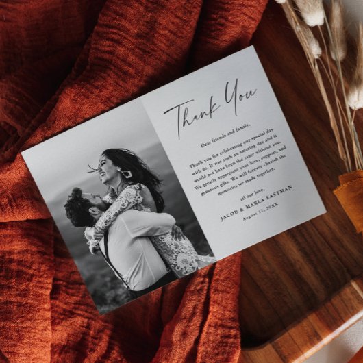 Modernes Script Foto Hochzeit Vielen Dank Magnet