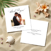 Modernes Script Foto Hochzeitsbudget Danke Karte