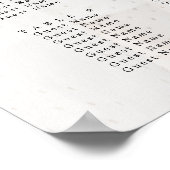 Modernes Script-Foto Hochzeitsdiagramm Poster (Ecke)