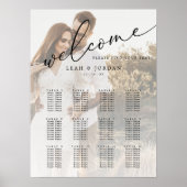 Modernes Script-Foto Hochzeitsdiagramm Poster (Vorne)