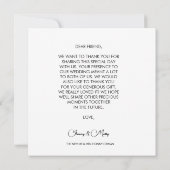 Modernes Script-Foto Hochzeitskarte (Rückseite)