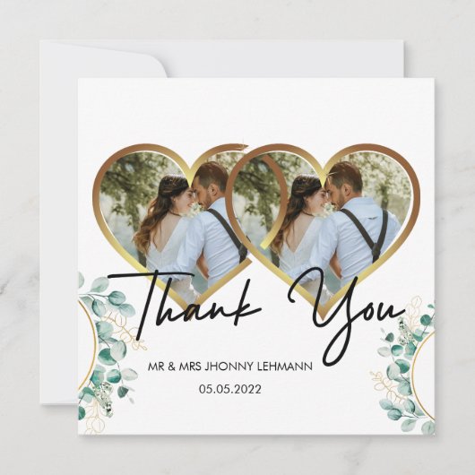 Modernes Script-Foto Hochzeitskarte (Vorderseite)