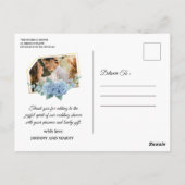 Modernes Script-Foto Hochzeitskarte Postkarte (Rückseite)
