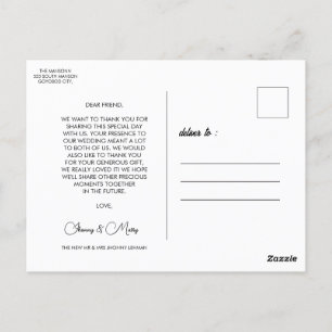 Modernes Script-Foto Hochzeitskarte Postkarte