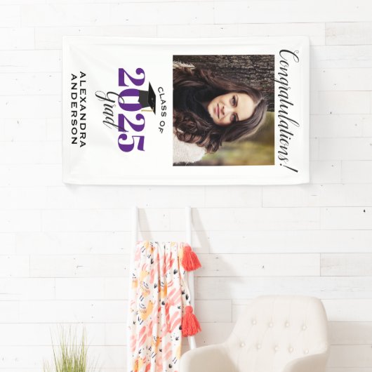 Modernes Script-Foto Lila vertikaler Abschluss Banner (Insitu)