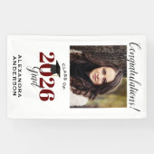 Modernes Script Foto Maroon Vertical Abschluss Banner (Horizontal)