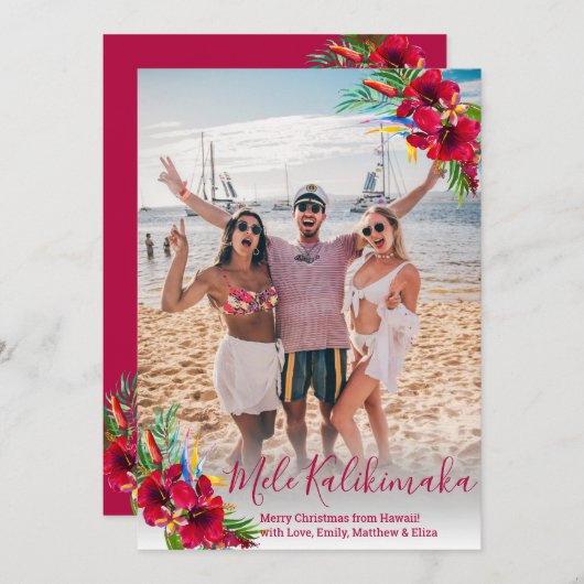 Modernes Script-Foto Mele Kalikimaka Weihnachten (Vorne/Hinten)