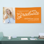 Modernes Script-Foto Orange Abschluss Banner (Messe)