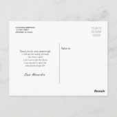 Modernes Script Foto Orange Abschluss Vielen Dank Postkarte (Rückseite)