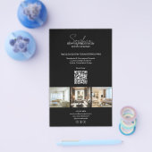 Modernes Script Foto QR Black Beruflich Business Flyer (Einzeln)