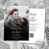 Modernes Script Foto QR Code Hochzeit Einladung