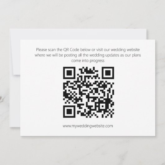 Modernes Script Foto QR Code Hochzeitaddiendatum Save The Date (Rückseite)