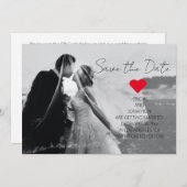 Modernes Script Foto QR Code Hochzeitaddiendatum Save The Date (Vorne/Hinten)