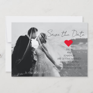 Modernes Script Foto QR Code Hochzeitaddiendatum Save The Date