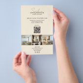 Modernes Script Foto QR Creme Beruflich Business Flyer (Handgriff)