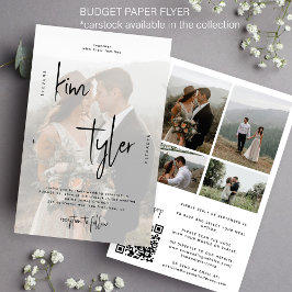 Modernes Script Foto QR Hochzeitseinladung Flyer