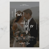 Modernes Script Foto QR Hochzeitseinladung Flyer (Vorne)