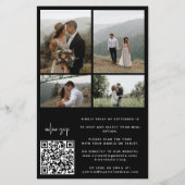 Modernes Script Foto QR Hochzeitseinladung Flyer (Hinten)