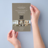 Modernes Script Foto QR Taupe Beruflich Business Flyer (Handgriff)