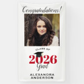 Modernes Script-Foto Rot Vertical Abschluss Banner (Vertikal)