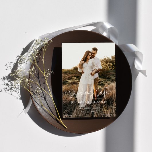 Modernes Script-Foto Save The Date