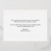 Modernes Script-Foto Save the Date Folieneinladung (Rückseite)