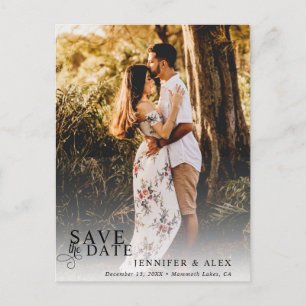 Modernes Script-Foto Save the Date Postkarte