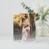 Modernes Script-Foto Save the Date Postkarte (Stehend Vorderseite)