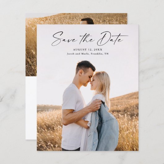 Modernes Script-Foto spart das Datum (Vorne/Hinten)