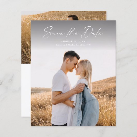 Modernes Script-Foto spart das Datum (Vorne/Hinten)