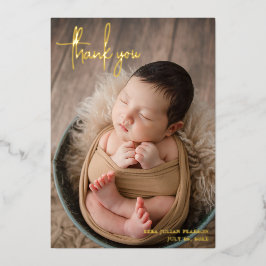 Modernes Script-Foto Vielen Dank, dass Sie die Geb Folieneinladung