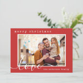 Modernes Script-Foto Weihnachten (Stehend Vorderseite)