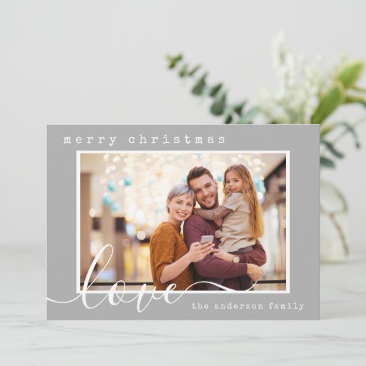 Modernes Script-Foto Weihnachten (Stehend Vorderseite)