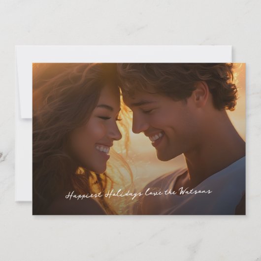 Modernes Script Foto Weihnachten glücklich (Vorderseite)